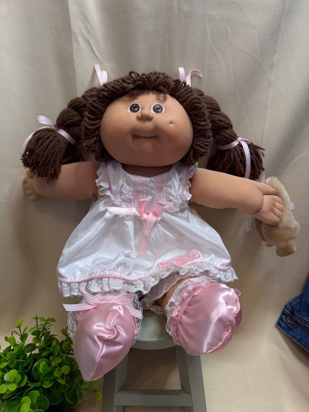 Vintage collectible Cabbage Patch Doll signed and numbered with diaper.
